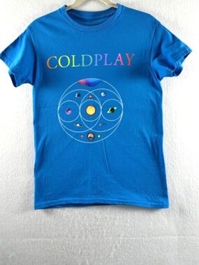 Coldplay Music of the Spheres Sapphire World Tour 2022 Graphic Tee Small Unisex